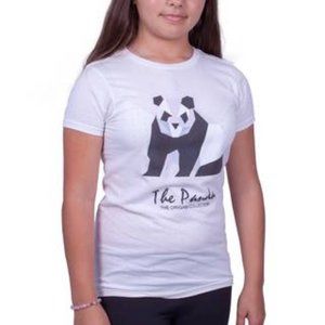 The Panda Origami Classic Teen Fitted White Tee